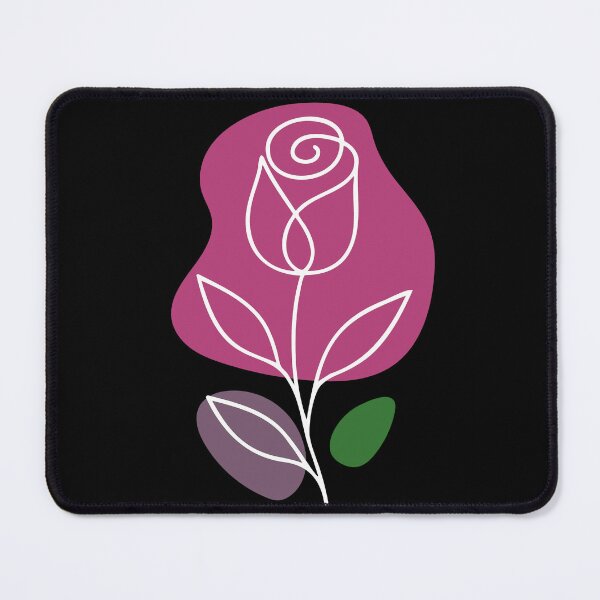 Item preview, Pink-Magenta Sophisticated Flower Line Art On Black designed and sold by DEC02.