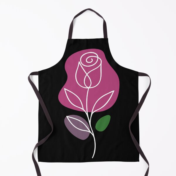 Item preview, Pink-Magenta Sophisticated Flower Line Art On Black designed and sold by DEC02.
