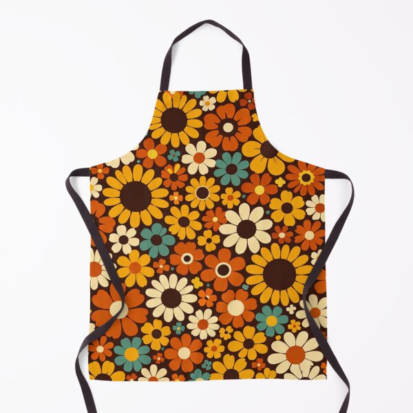 Item preview, Retro 70s Floral Pattern Groovy Orange and Yellow Daisy Flowers designed and sold by Owcomm.