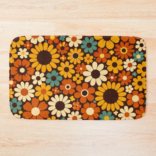 Item preview, Retro 70s Floral Pattern Groovy Orange and Yellow Daisy Flowers designed and sold by Owcomm.