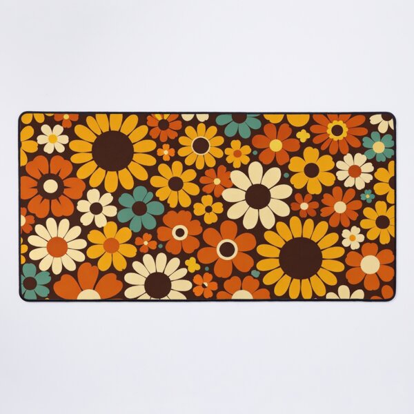 Item preview, Retro 70s Floral Pattern Groovy Orange and Yellow Daisy Flowers designed and sold by Owcomm.