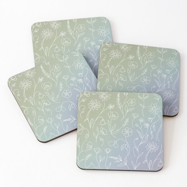 Item preview, Minimalist White Line Art Wildflower Pattern designed and sold by NuvoraNest.
