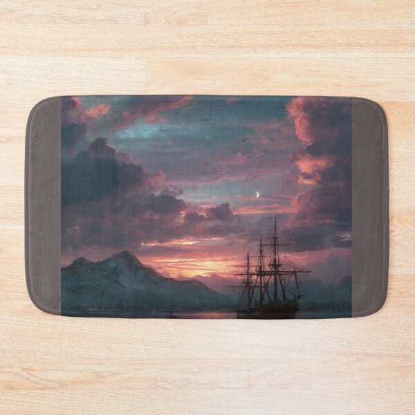 Item preview, Sunset Sailing Ship Mountain Harbor Artwork  designed and sold by NivyasArtistry.