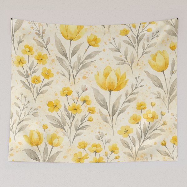 Item preview, Watercolor Yellow Tulips and Buttercups Floral Seamless Pattern designed and sold by Owcomm.