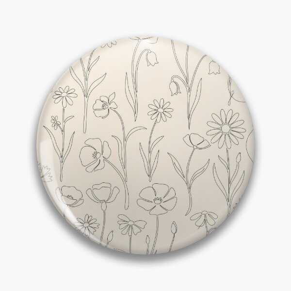 Item preview, Minimalist Wildflower Line Art Floral Pattern designed and sold by NuvoraNest.