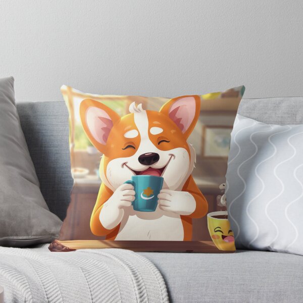 Item preview, Coffee Corgi Cute Dog Sticker designed and sold by ModernMoodCo.