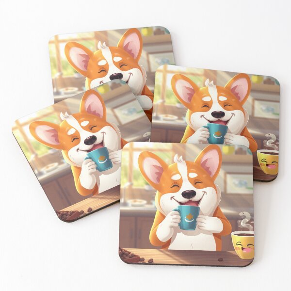 Item preview, Coffee Corgi Cute Dog Sticker designed and sold by ModernMoodCo.