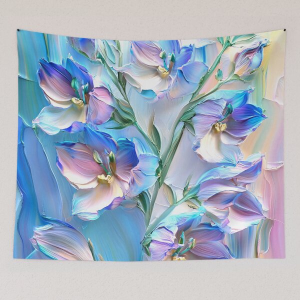 Item preview, Dreamy Blue And Pastel Pink Floral Digital Painting designed and sold by DEC02.