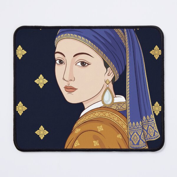 Item preview, The Thai Girl with a Pearl Earring - Traditional Asian Art Reimagined designed and sold by SIAM MERMAID.