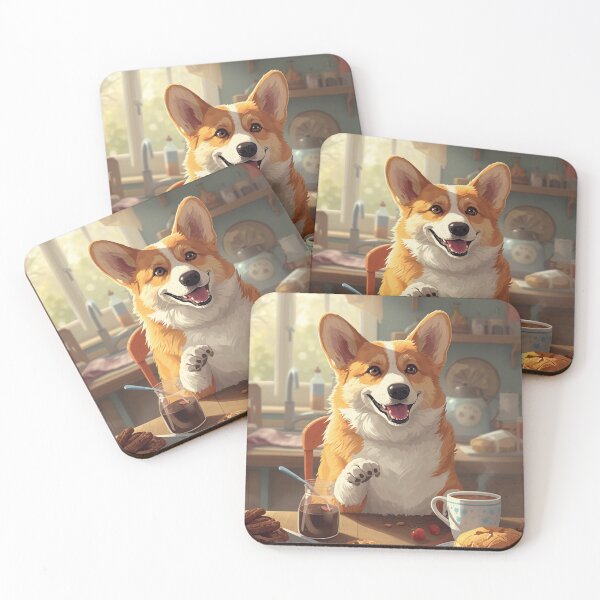 Item preview, Coffee Corgi Cute Dog Sticker designed and sold by ModernMoodCo.