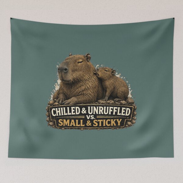 Item preview, Chilled and Unruffled vs Small and Sticky Capybara Parent Humo designed and sold by planetreynolds.