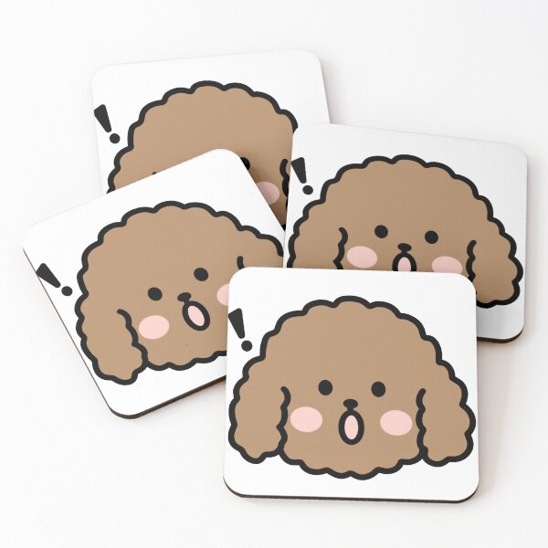 Item preview, Cute Surprised Poodle Kawaii Dog Face designed and sold by SunCraftStudio.