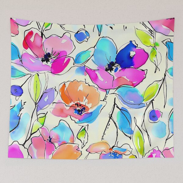 Artikelvorschau, Anspruchsvolle florale moderne abstrakte Kunst mit Aquarellästhetik entworfen und verkauft von DEC02.