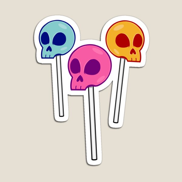 Item preview, Skelly skull lollipops coloured outline designed and sold by AngelPainter.
