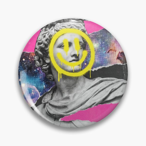 Item preview, Surrealist Greek Statue Collage Melting Spray Paint Smiley Face designed and sold by Sunday Social Club.