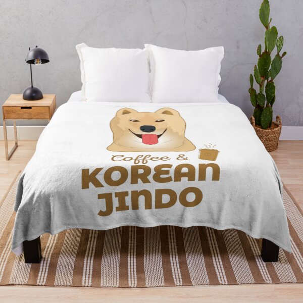 Item preview, Coffee and Korean Jindo Dog - Cute Aesthetic Puppy Quote designed and sold by sam0471.