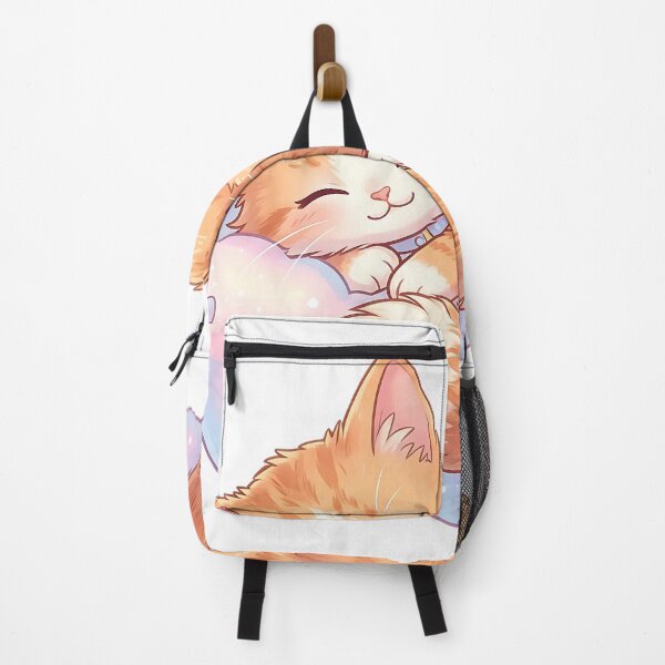 Item preview, Sleeping Ginger Kitten on Dreamy Cloud Kawaii Cat Fantasy Illustration designed and sold by 299Art.