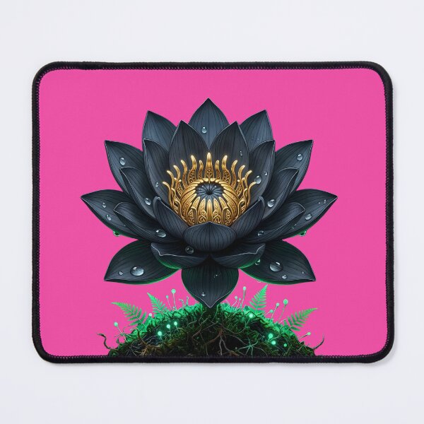 Item preview, Midnight Blue Lotus with Metallic Gold Heart and Emerald Glow designed and sold by Utopian-Magic.