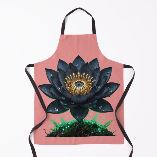 Item preview, Midnight Blue Lotus with Metallic Gold Heart and Emerald Glow designed and sold by Utopian-Magic.