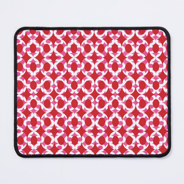 Item preview, Retro 70s Geometric Oval Pattern in Radiant Red and Pink designed and sold by NornAxiom.