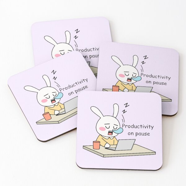 Item preview, Productivity on Pause Sleeping Kawaii Rabbit designed and sold by Akira Design Store.