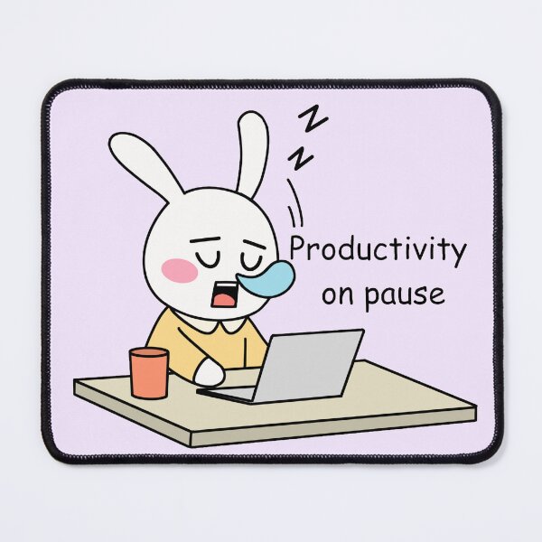 Item preview, Productivity on Pause Sleeping Kawaii Rabbit designed and sold by Akira Design Store.