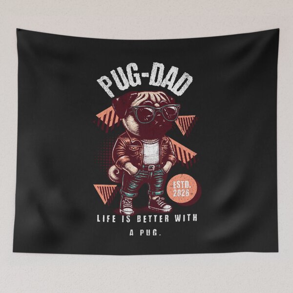Item preview, Pug Dad Estd 2026 Cool Dog Owner Vintage Style designed and sold by Tsugraf Designs.