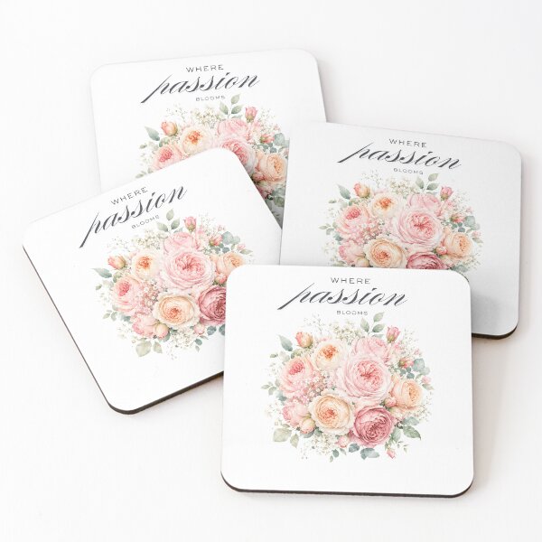 Item preview, Where Passion Blooms Rose Bouquet Art Print | Romantic Watercolor Floral Pink Roses | Valentine Love Gift Wall Decor designed and sold by Panom Suavichien.