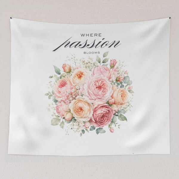 Item preview, Where Passion Blooms Rose Bouquet Art Print | Romantic Watercolor Floral Pink Roses | Valentine Love Gift Wall Decor designed and sold by Panom Suavichien.