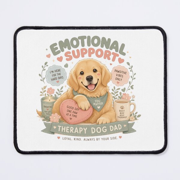 Item preview, Soft Kawaii Golden Retriever Therapy Dog Dad Emotional Support designed and sold by Ashley critters.
