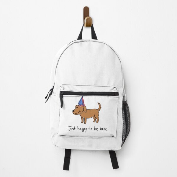 Item preview, Just Happy To Be Here Naive Dog Doodle Funny Relatable Meme designed and sold by Sunday Social Club.