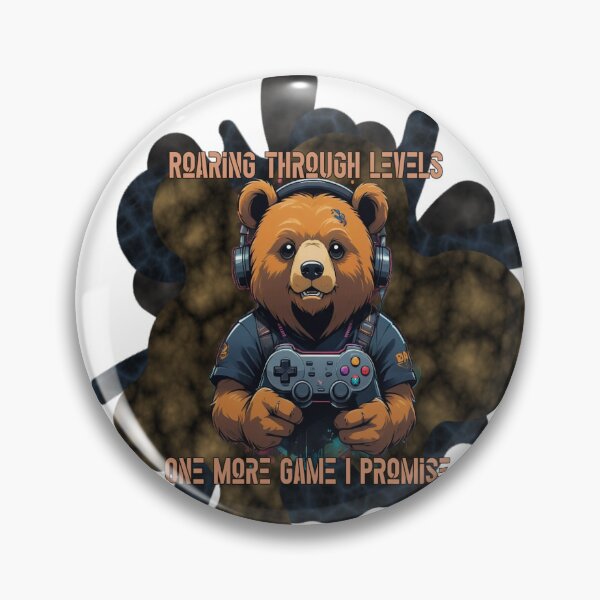 Item preview, Roaring Through Levels One More Game I Promise Chibi Gamer Bear designed and sold by Animalloveus.