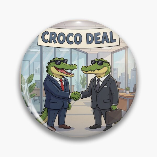Item preview, Croco Deal – Funny Crocodile Business Deal Pun Illustration 3 designed and sold by WordPlayStudio.