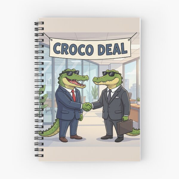 Item preview, Croco Deal – Funny Crocodile Business Deal Pun Illustration 3 designed and sold by WordPlayStudio.