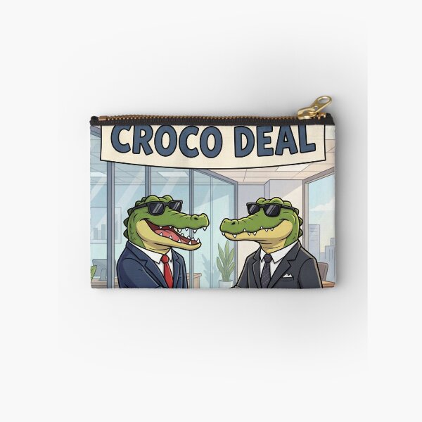 Item preview, Croco Deal – Funny Crocodile Business Deal Pun Illustration 3 designed and sold by WordPlayStudio.