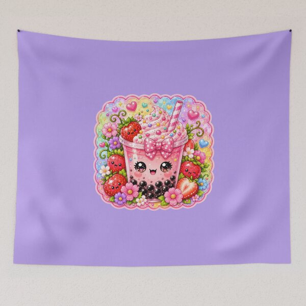 Item preview, Cute Strawberry Boba Tea Kawaii Bubble Tea Sticker Pink Pastel Coquette Aesthetic designed and sold by ALH Apparel.