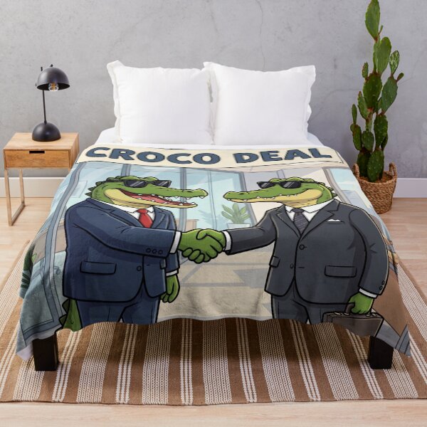 Item preview, Croco Deal – Funny Crocodile Business Deal Pun Illustration 3 designed and sold by WordPlayStudio.