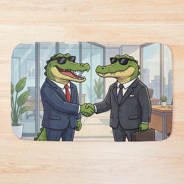 Item preview, Croco Deal – Funny Crocodile Business Deal Pun Illustration 3 designed and sold by WordPlayStudio.