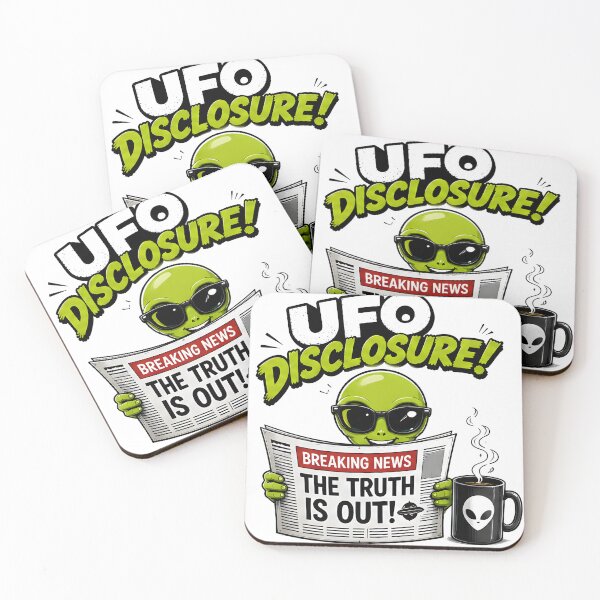 Item preview, UFO Disclosure Breaking News The Truth Is Out Funny Alien Design designed and sold by R-B-Colors.
