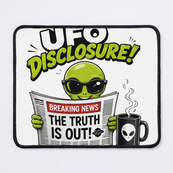 Item preview, UFO Disclosure Breaking News The Truth Is Out Funny Alien Design designed and sold by R-B-Colors.