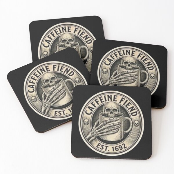 Item preview, Funny Vampire Coffee Caffeine Fiend Est 1692 Gothic Sticker designed and sold by DarkOriginArts.