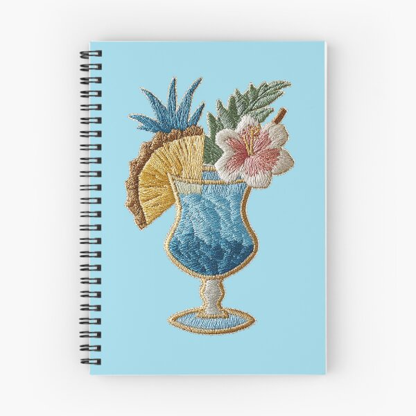 Item preview, Tropical Blue Cocktail Embroidery Patch Art designed and sold by MegaNovaArt.
