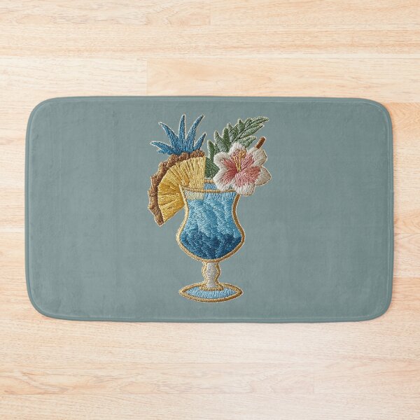 Item preview, Tropical Blue Cocktail Embroidery Patch Art designed and sold by MegaNovaArt.