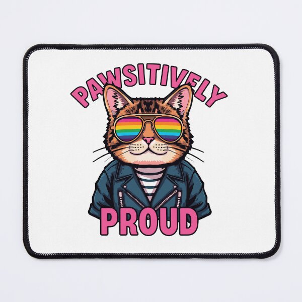 Item preview, Pawsitively Proud Rainbow Sunglasses Cat LGBTQ Pride T-Shirt designed and sold by Vvmd.