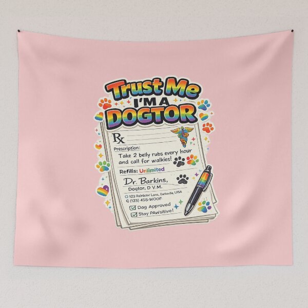 Item preview, Trust Me I'm A Dogtor Funny Dog Prescription Pride Month Veterinary Humor Gift For Dog Owners And LGBTQ Allies designed and sold by Im-Ara.
