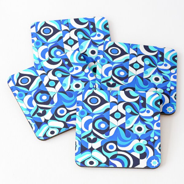 Item preview, Mid-Century Modern Blue, White And Aqua Abstract Designs designed and sold by DEC02.