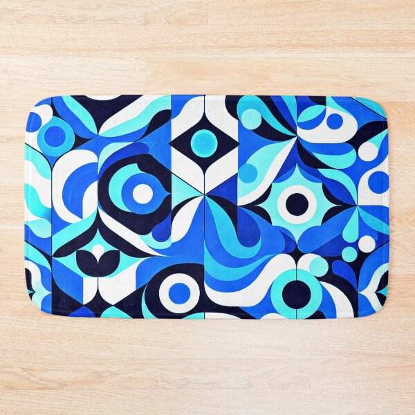 Item preview, Mid-Century Modern Blue, White And Aqua Abstract Designs designed and sold by DEC02.