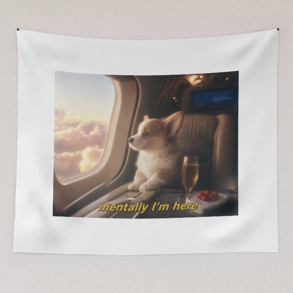 Item preview, A corgi on a plane with wanderlust designed and sold by Happy little designs.