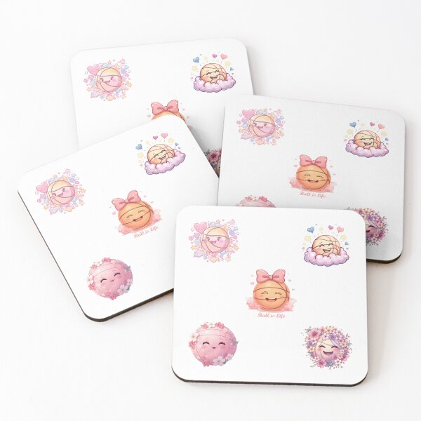 Item preview, Cute Kawaii Basketball Pastel Pink Vibes Set designed and sold by madebyjulia7.