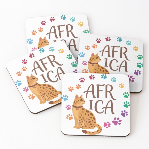 Item preview, Cute African Savannah Cat with Colorful Paw Prints designed and sold by banglalook.